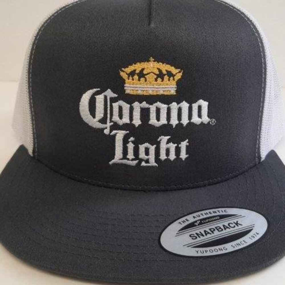 Beer Fans Mexico Corona Light Embroidered Flat Bill Trucker Snapback Cap Hat